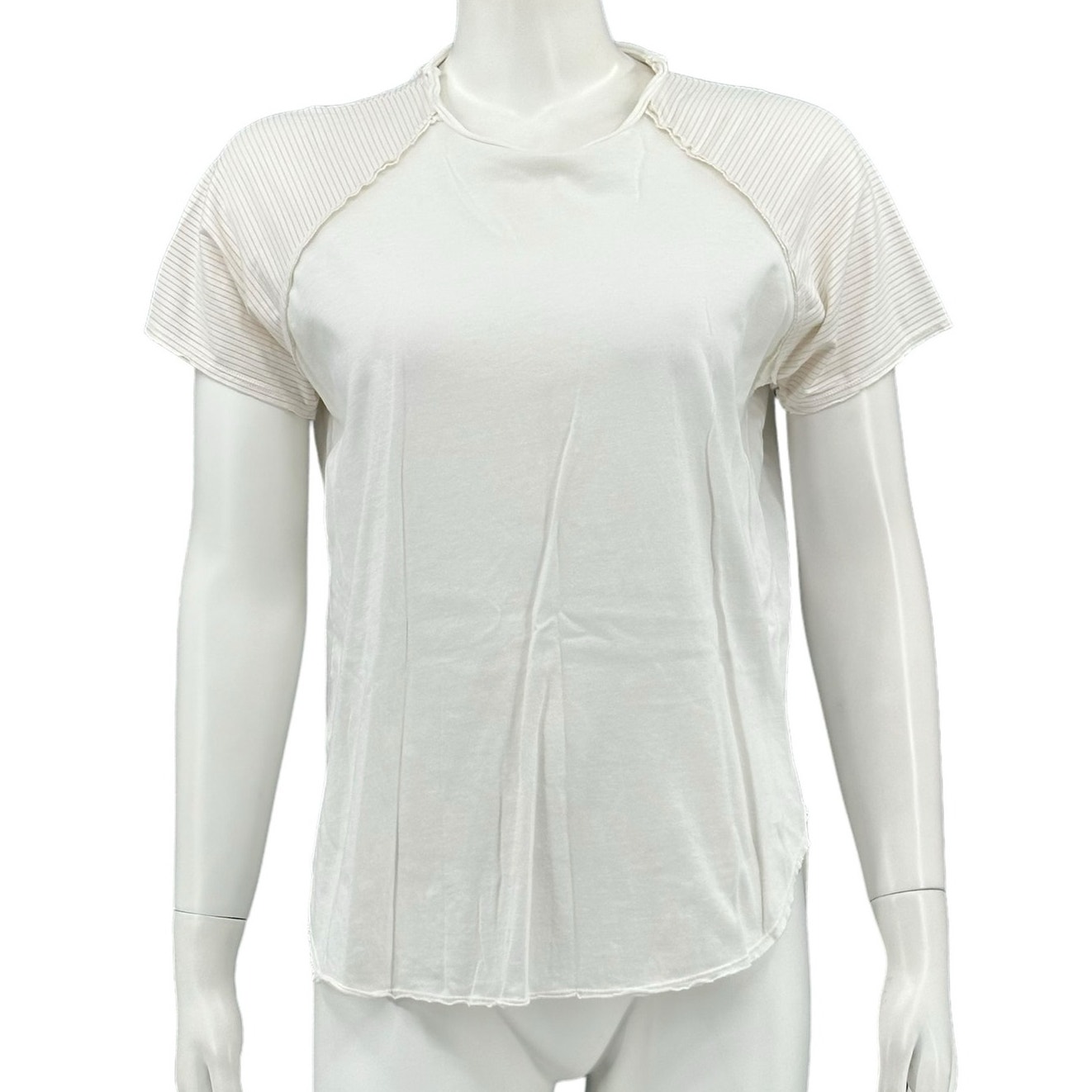 Maaji Swim Top Womens Large Cream Rashguard Cotton Stretch Pool Beach Summer